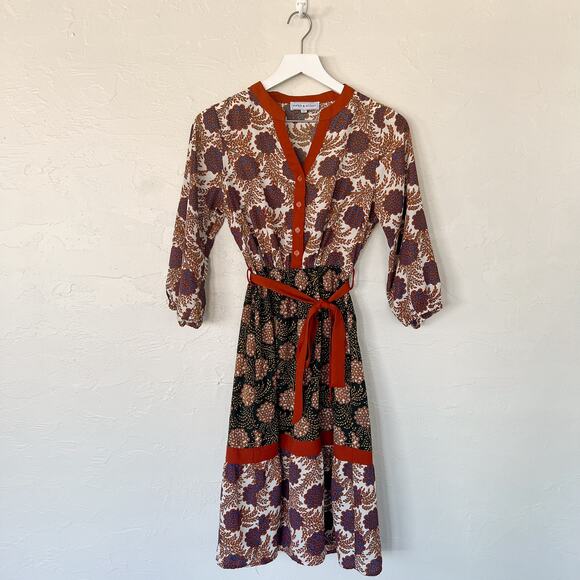 Piper & Scoot Jenni Mixed Pattern Dress Extra Small - Picture 2 of 7